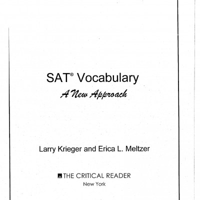 SAT VOCABULARY A NEW APPROACH (Sách đen trắng)