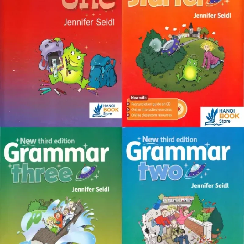 4 quyển Grammar One, Starter, Three, Two (Sách màu)