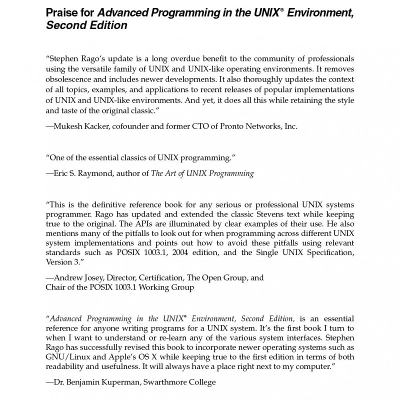 Advanced Programming in the UNIX Environment