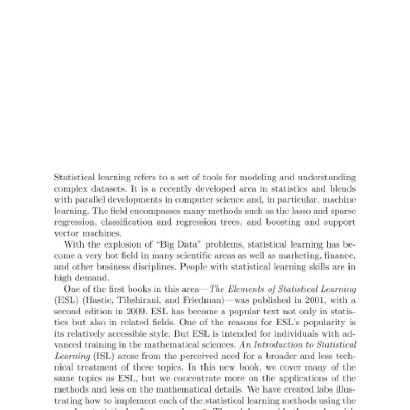 An Introduction To Statistical Learning (2015)
