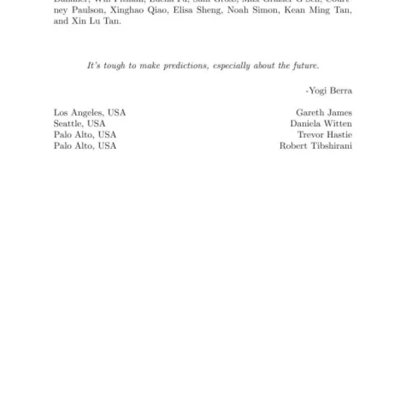 An Introduction To Statistical Learning (2015)