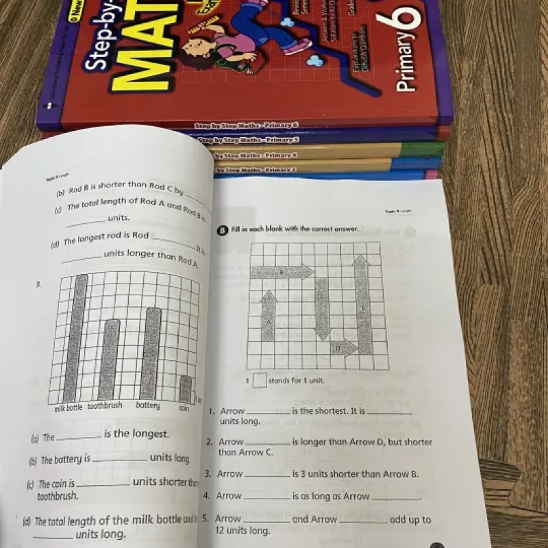 Bộ 3 Quyển - Level 6 - Complete maths, Step by step math, Challenging 4 in 1 maths (Tiểu học) - Hanoi Bookstore