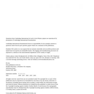 Cambridge International AS and A Level Physics, 2nd edition [ màu ]