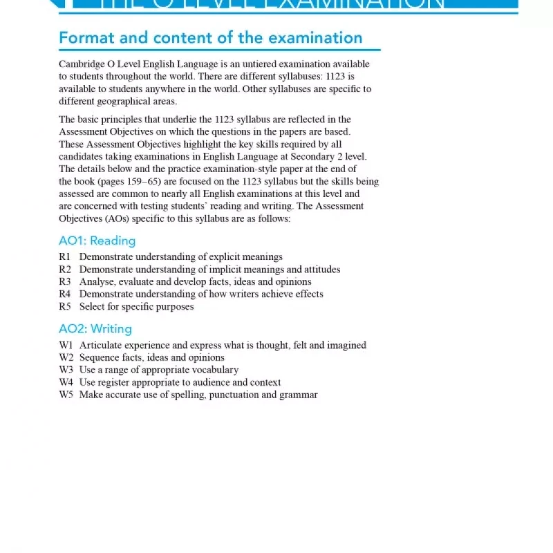 Cambridge O Level English