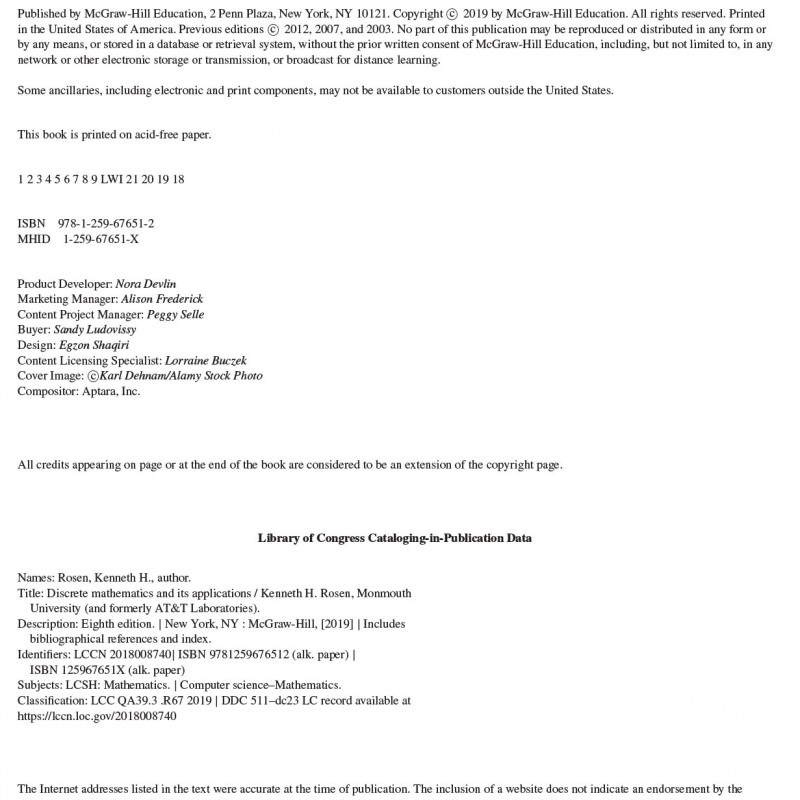 Discrete Mathematics and Its Applications