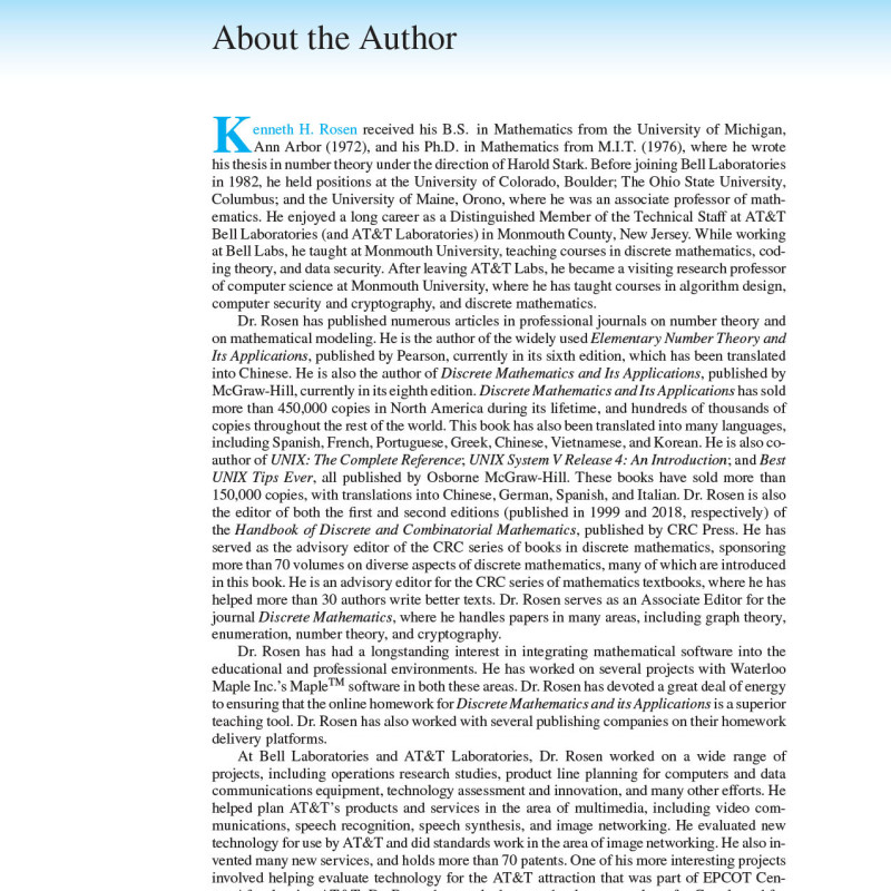 Discrete Mathematics and Its Applications