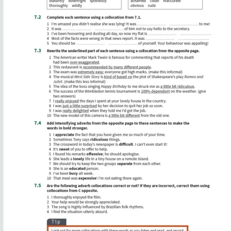 2 quyển English Collocations in Use Advanced, Intermediate Book with Answers (Sách màu+đen trắng)
