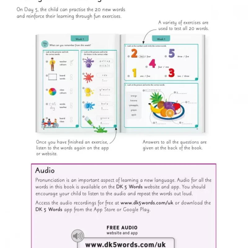 English for Everyone Junior 5 Words a Day ( sách màu)