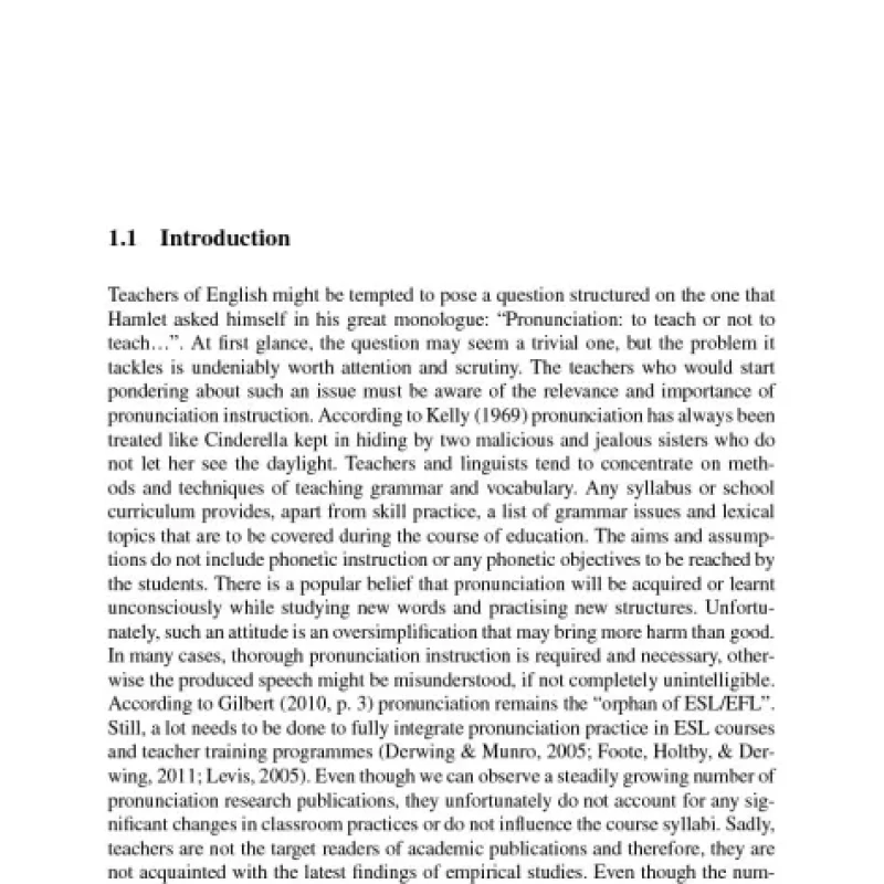 English Pronunciation in L2 Instruction