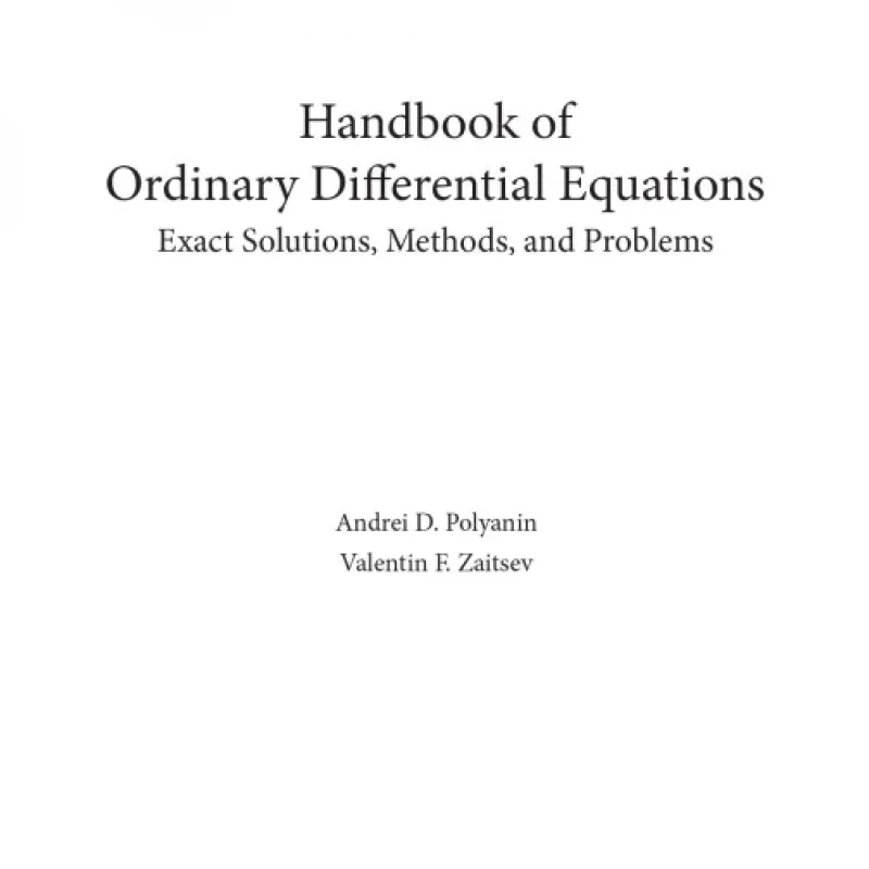 Handbook of Ordinary Differential Equations