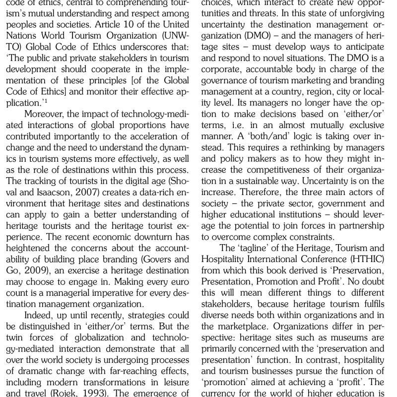 Sách Heritage tourism destinations preservation, communication and development