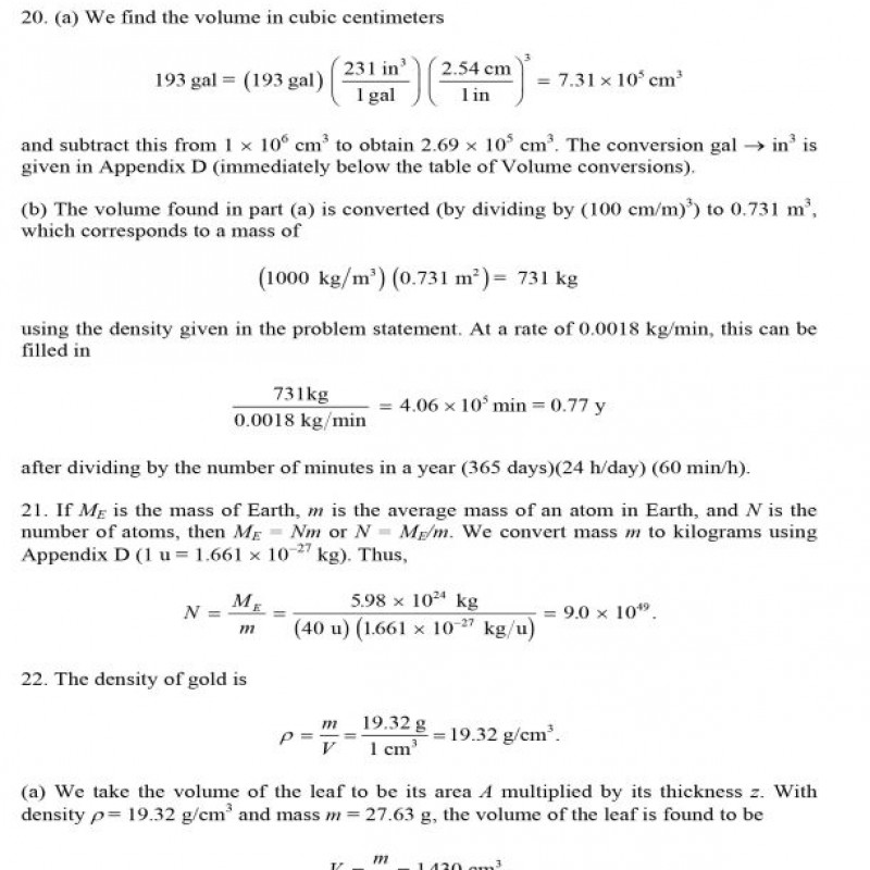 Instructors Solution Manual for Fundamentals of Physics