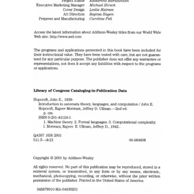 Introduction To Automata Theory, Languages, And Computation