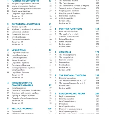Mathematics Analysis and Approaches HL 2