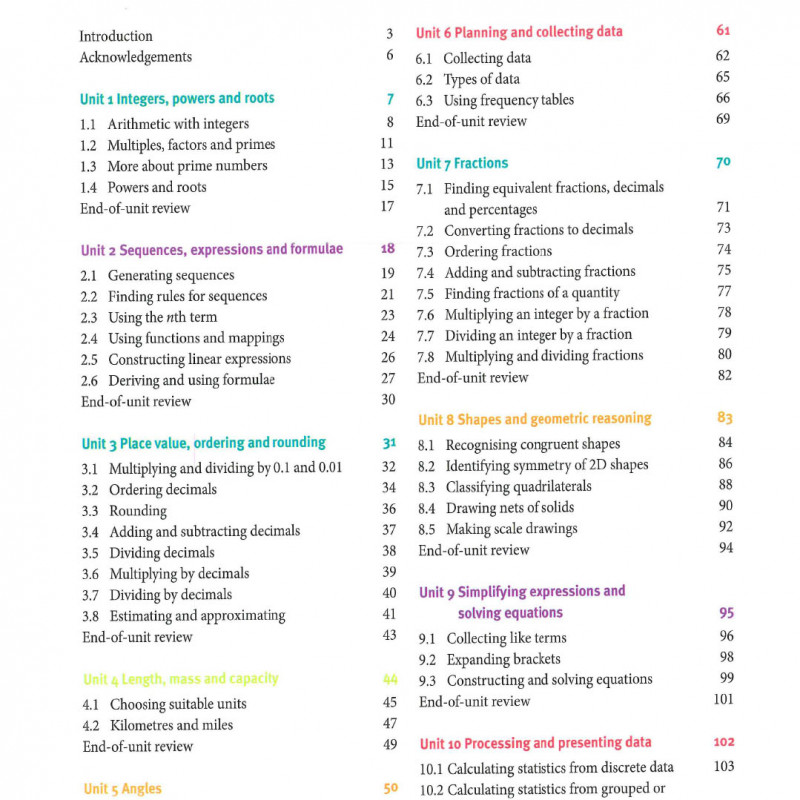 Mathematics course book + practice book