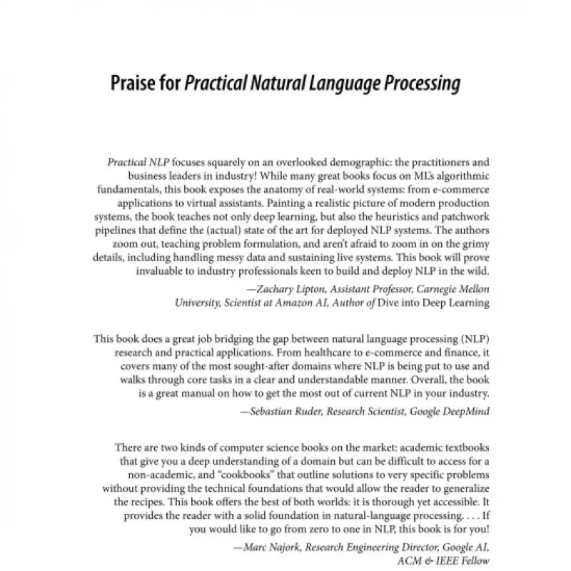 Practical Natural Language Processing A Comprehensive Guide to Building Real-World NLP Systems