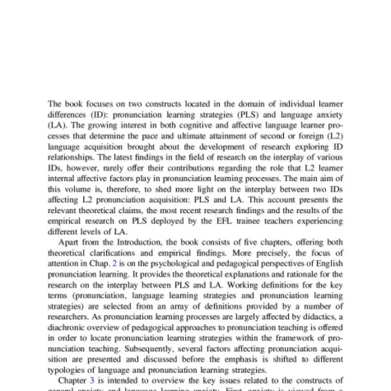 Pronunciation Learning Strategies and Language Anxiety In Search of an Interplay