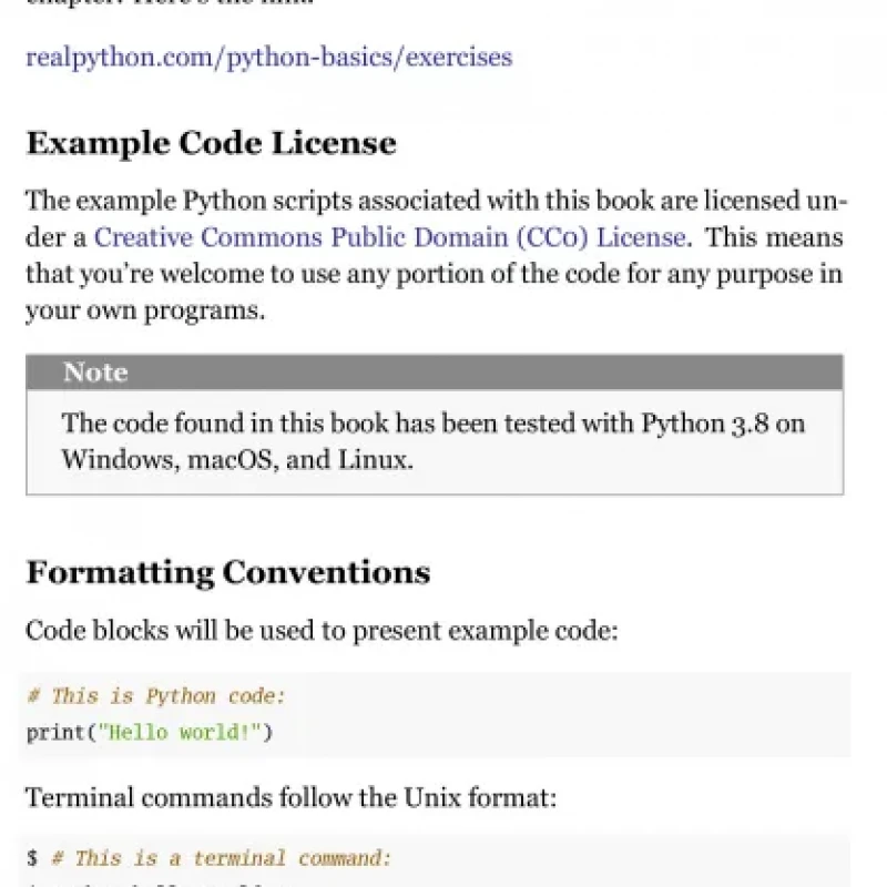 Python Basics A Practical Introduction to Python 3