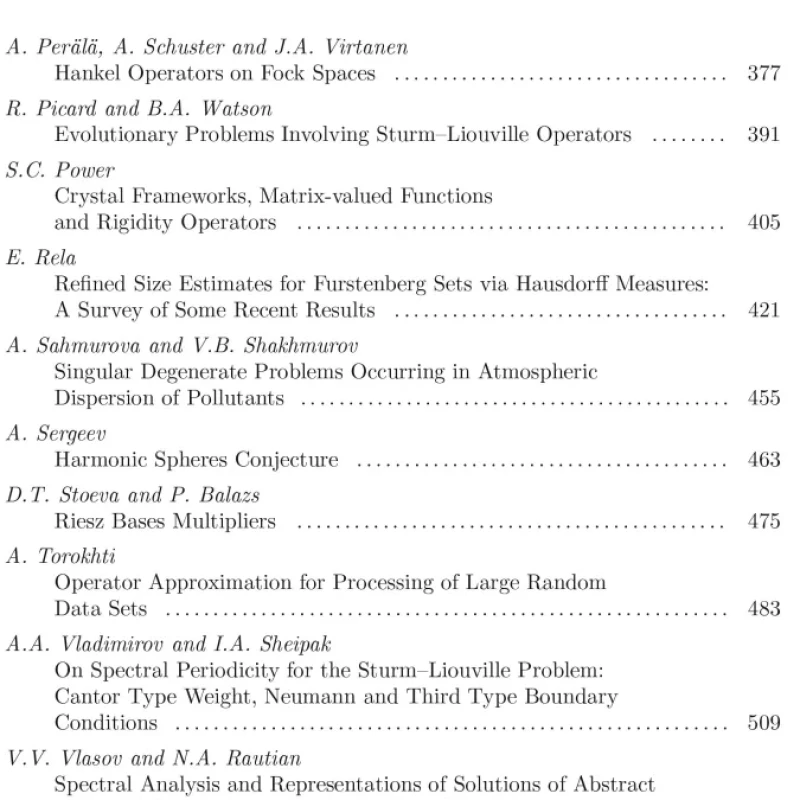 Sách Concrete Operators, Spectral Theory, Operators in Harmonic Analysis and Approximation 22nd