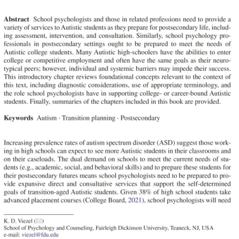 Sách Postsecondary Transition for College- or Career-Bound Autistic Students