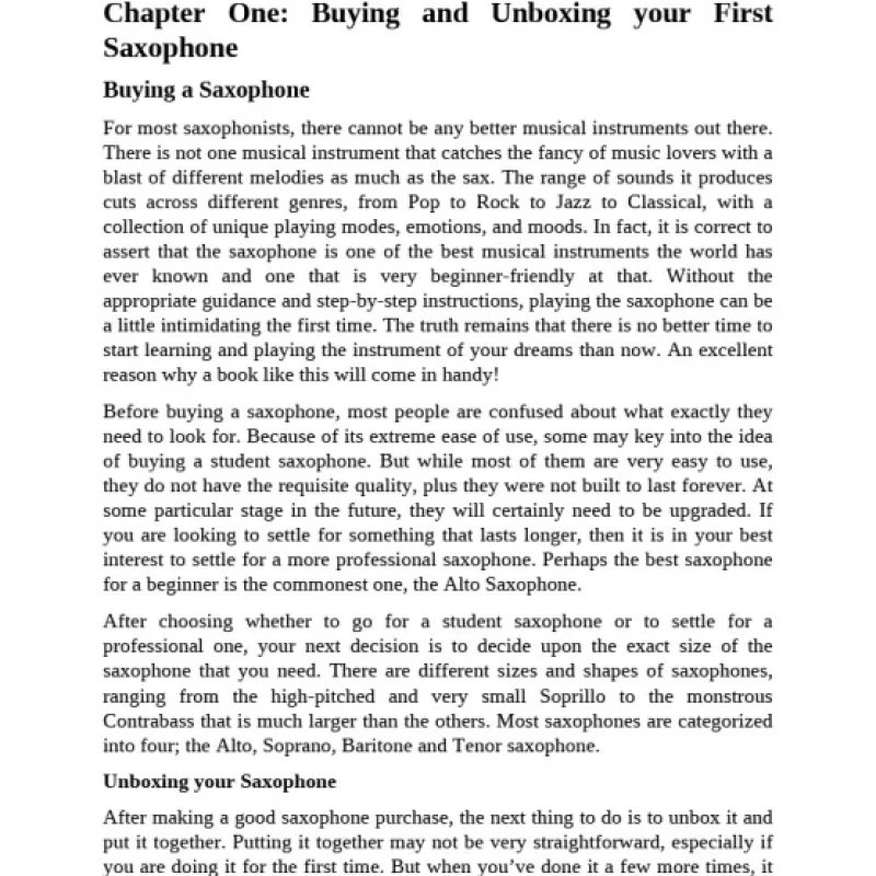 Saxophone for Beginners