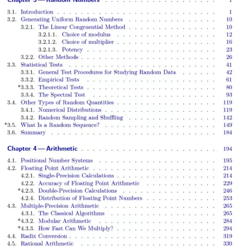 The Art of Computer programming Volume 2 Seminumerical algorithms