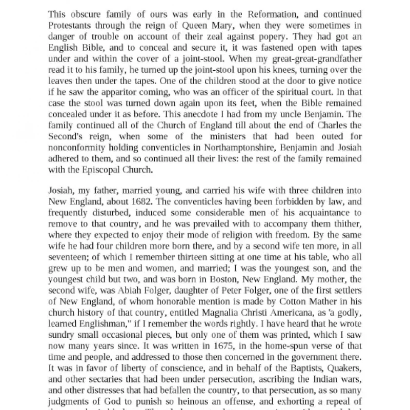 The Autobiography of Benjamin Franklin