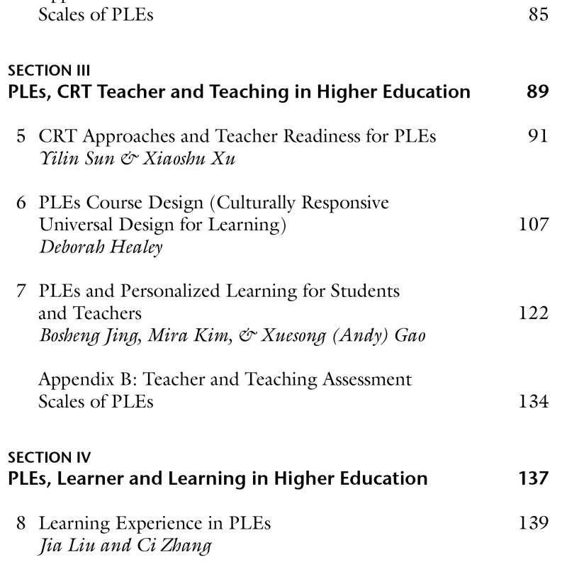 Sách The Development of Personal Learning Environments in Higher Education
