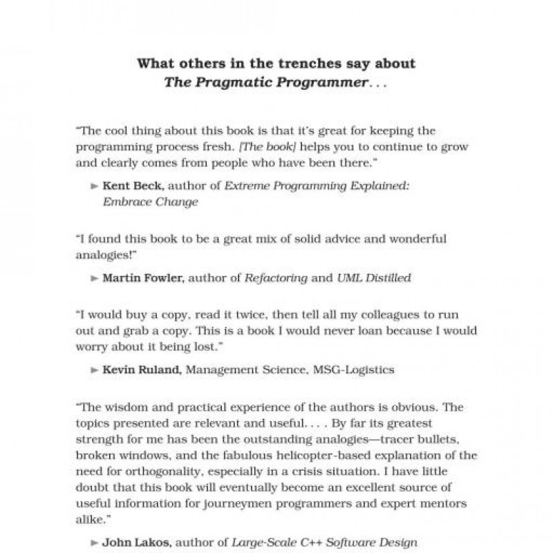 The Pragmatic Programmer: From Journeyman to Master