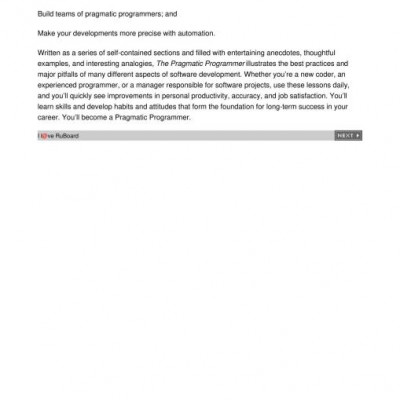 The Pragmatic Programmer: From Journeyman to Master